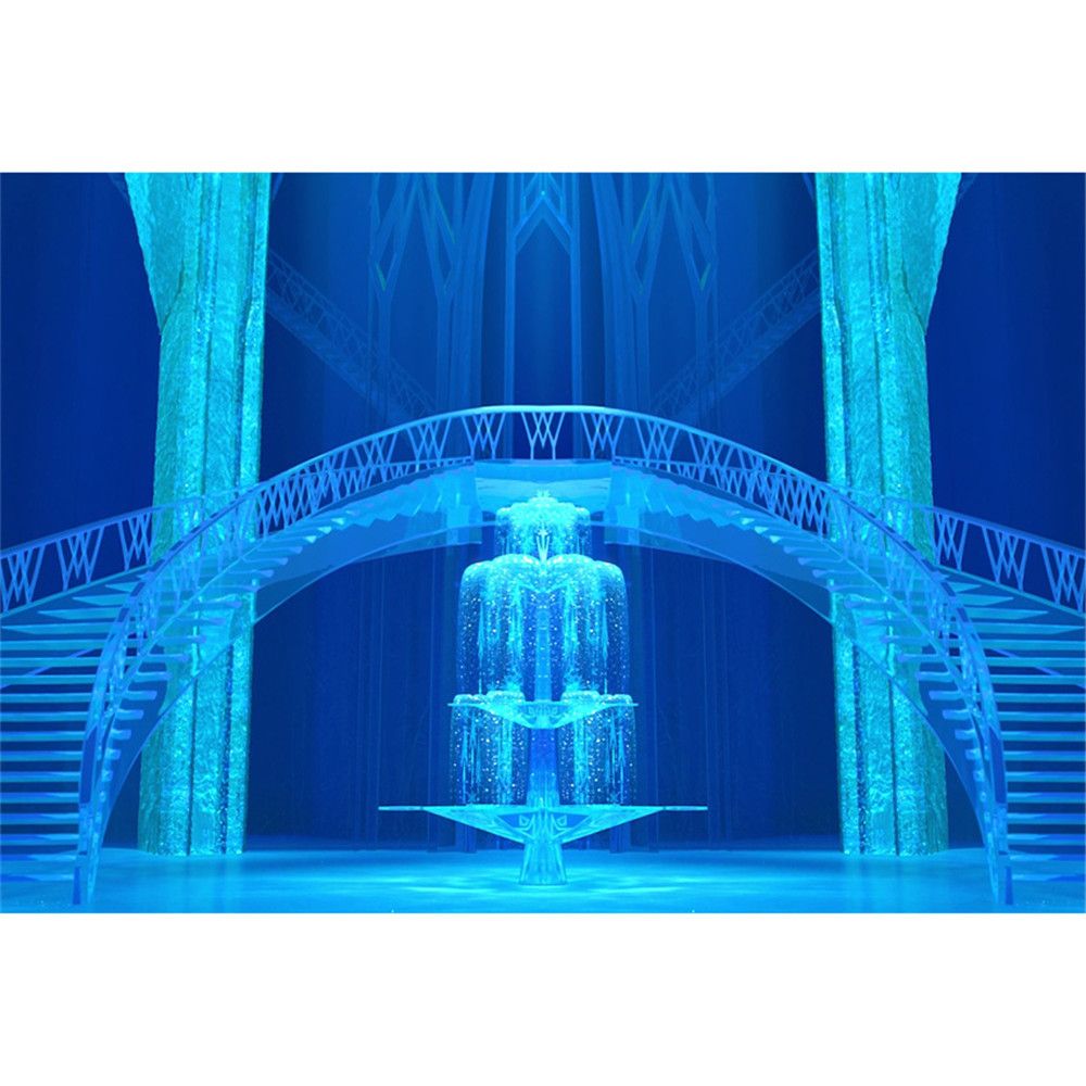 Interior Frozen Palace Photography Backdrops Princess Castle Blue Ice  Staircases Fairy Tale Children Kids Studio Photo Shoot Background