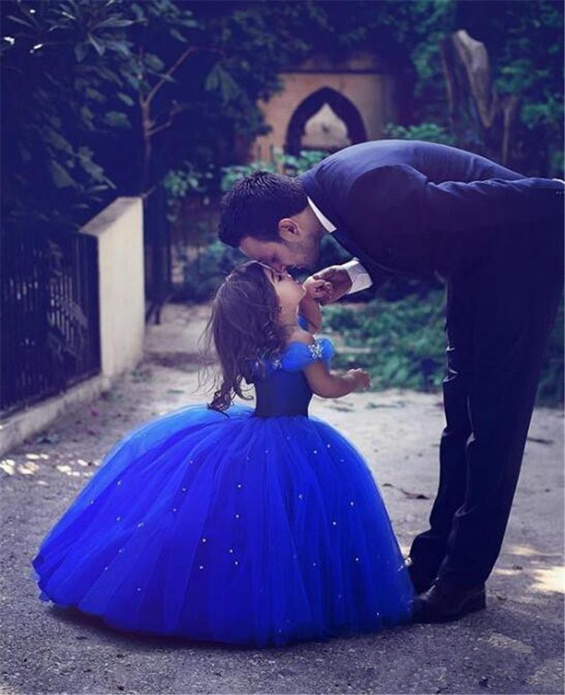 Royal Blue Flower Girls Vestidos para bodas Cenicienta Vestidos para niñas 2019 Primera comunión Vestido Princesa Royal Blue Flower Girls Vestidos para bodas Cenicienta Vestidos para niñas 2019 Primera comunión Vestido Princesa