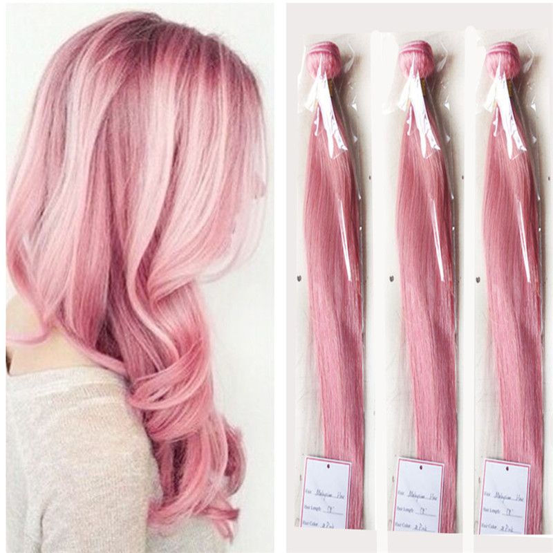 pink human hair extensions
