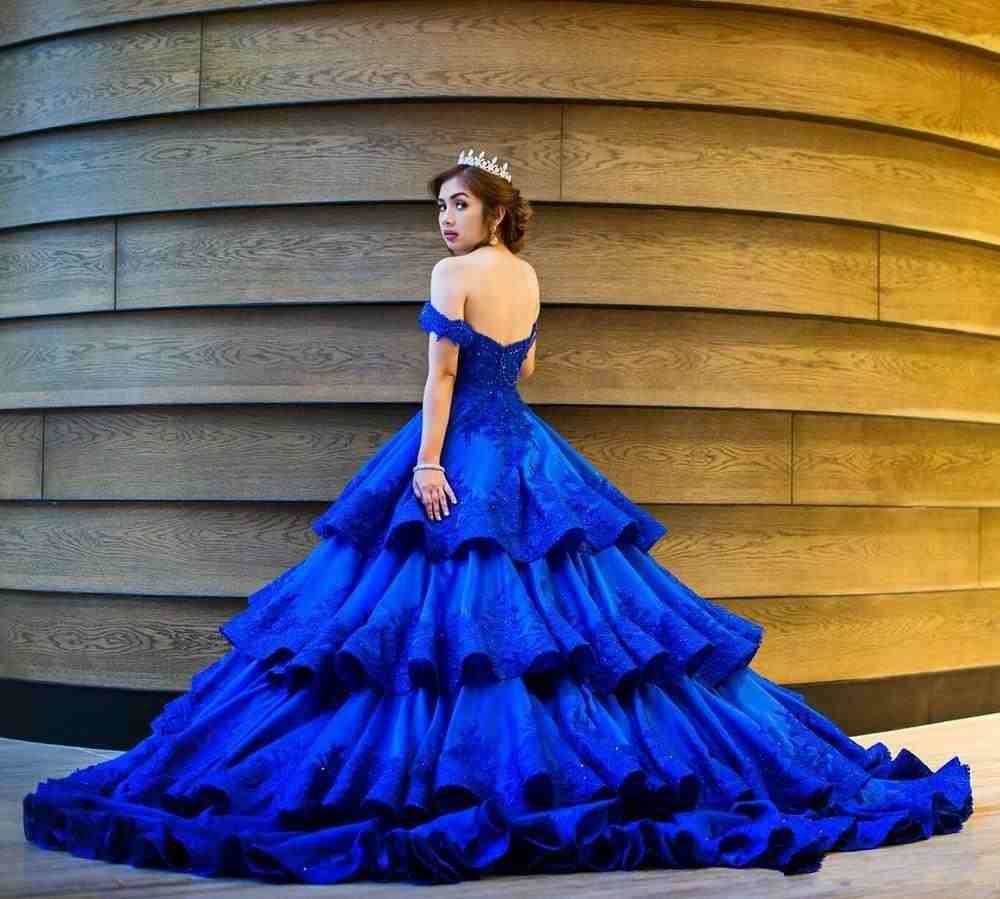 gown for debut blue
