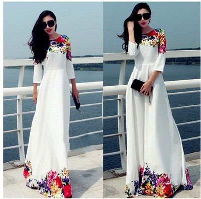 long sleeve long dresses casual