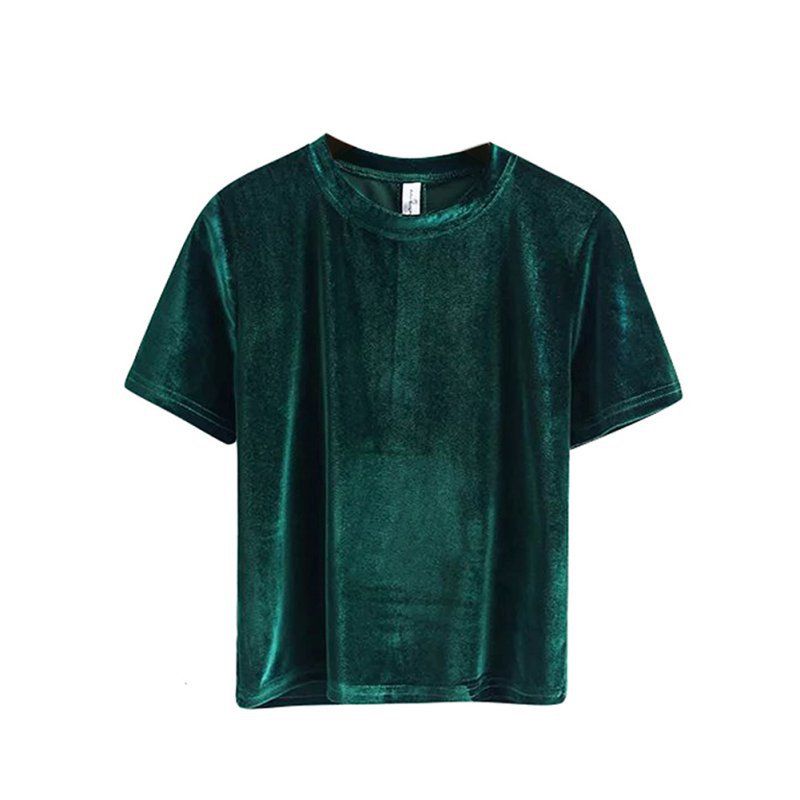 Wholesale Vintage Crew Neck Velvet T 