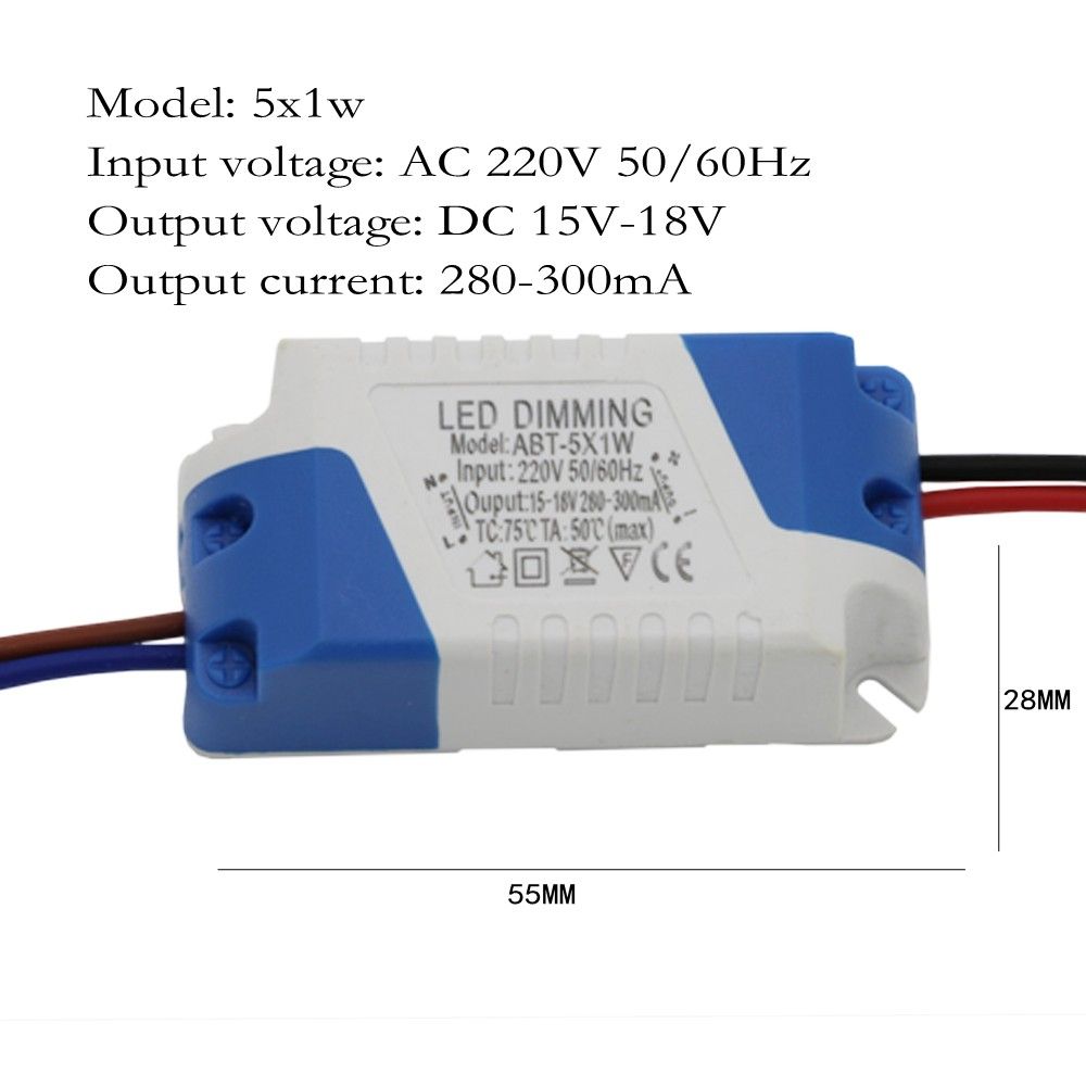 Best Quality LED Dimmer Driver 5X1w 300mA 5W Constant Current Power