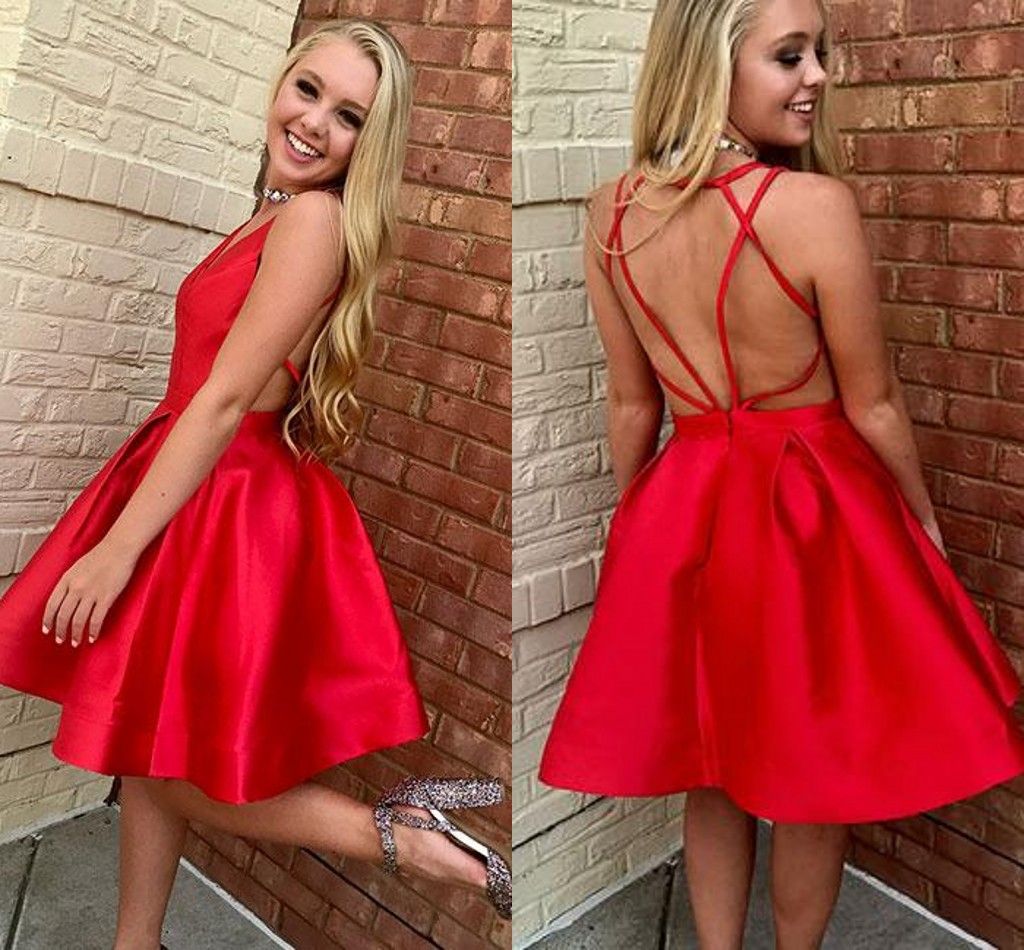 red mini homecoming dresses
