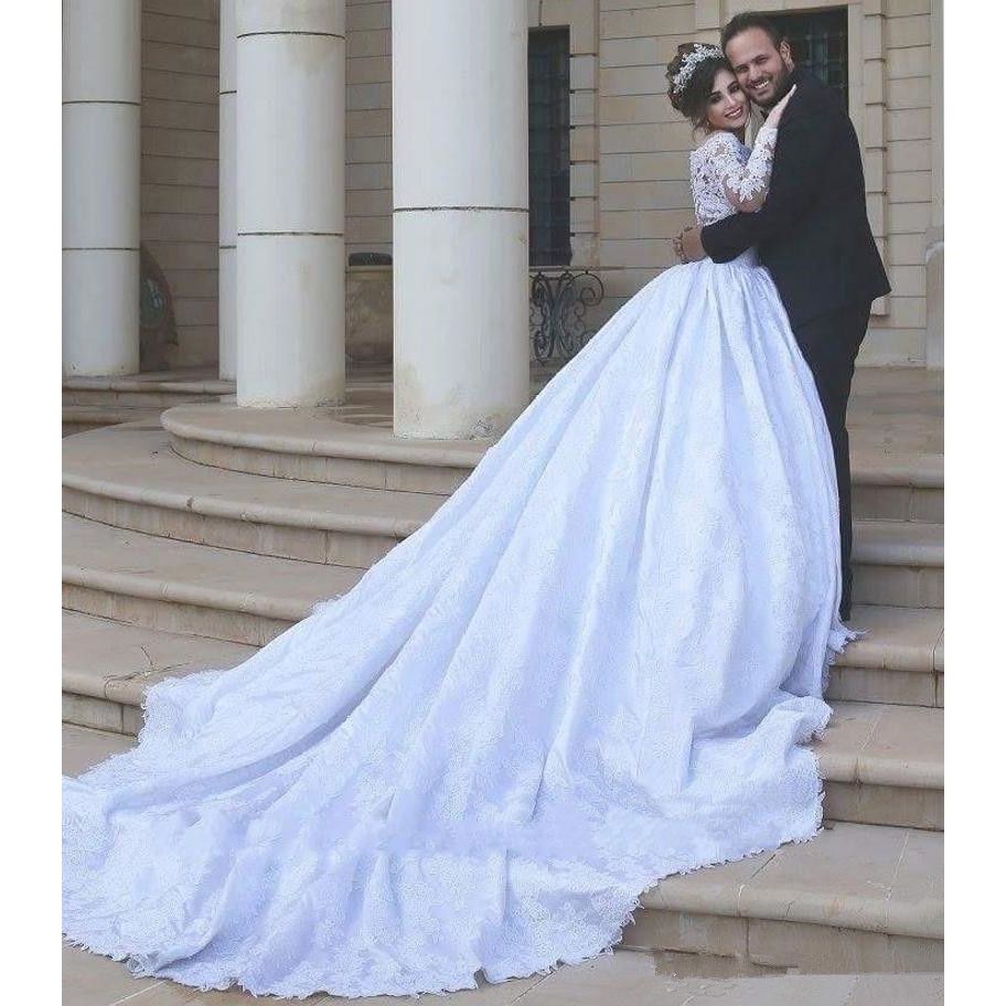 Acquistare Nuovo Abito Da Sposa Taglie Larghe Abiti Da Sposa Vestidos De  Novia Abiti Da Sposa Maniche Lunghe Abito Da Sposa Bianco Arabo Economico |  Consegna Veloce E Qualità | It.Dhgate