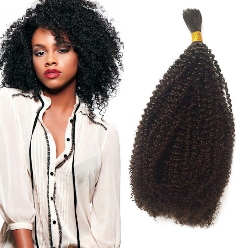 Human Braiding Bulk Hair For Black Women Mongolian Tight Afro