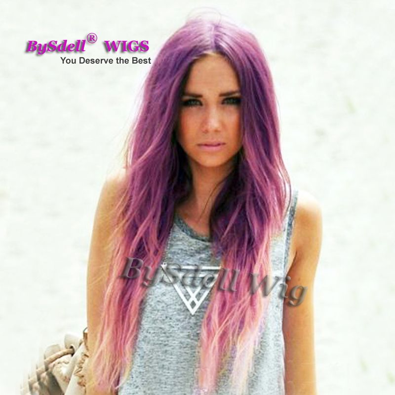 New Premium Loose Body Wave Ombre Purple Pink Brazilian Hair