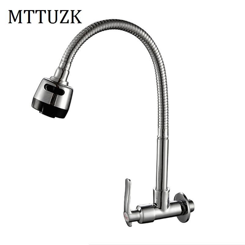 2020 Wholesale In Wall Mounted Copper Kitchen Faucet Fold