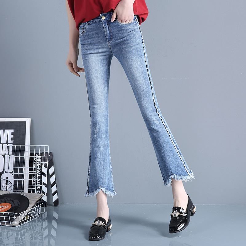 Venta > jeans con flecos en los tobillos > en stock