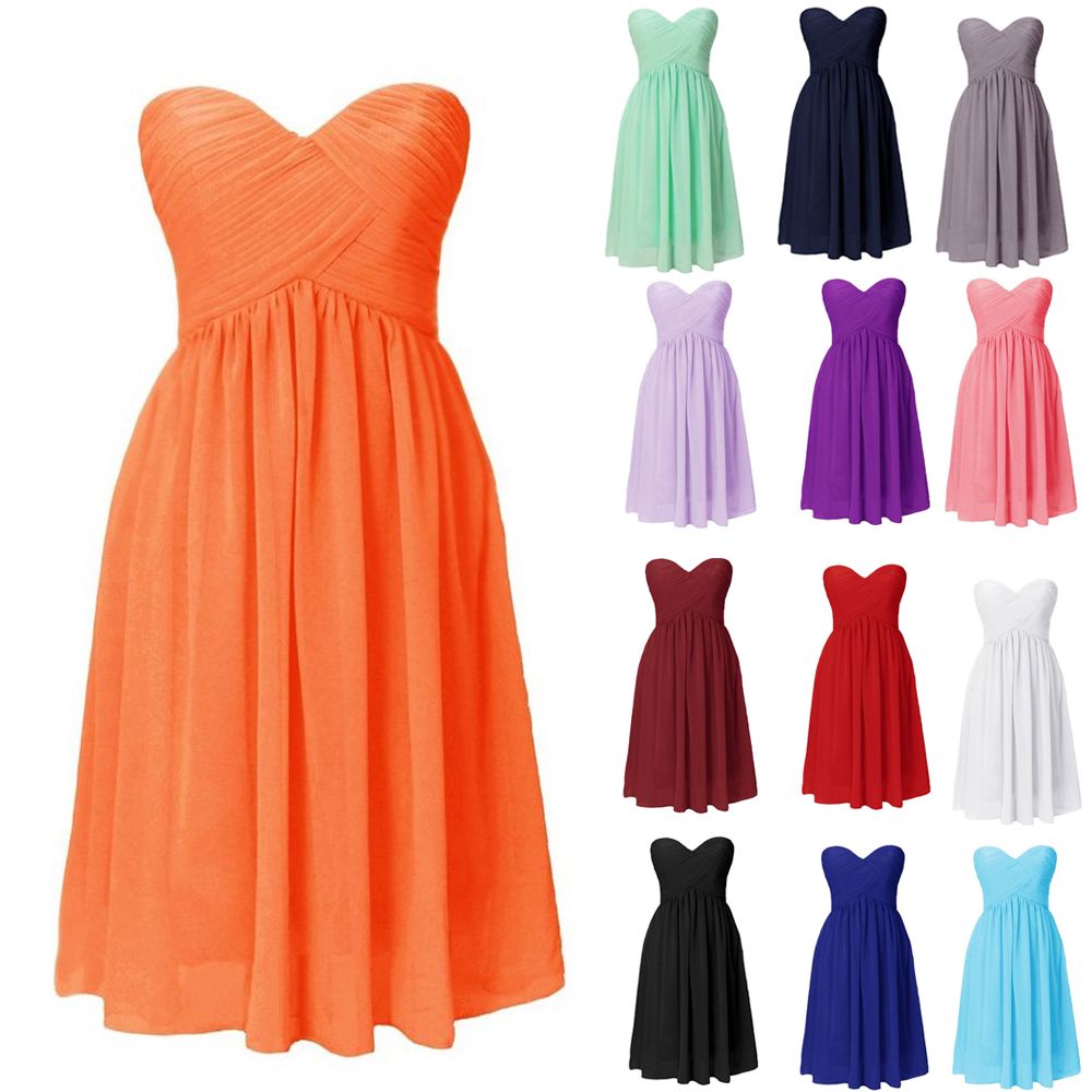 orange knee length dress