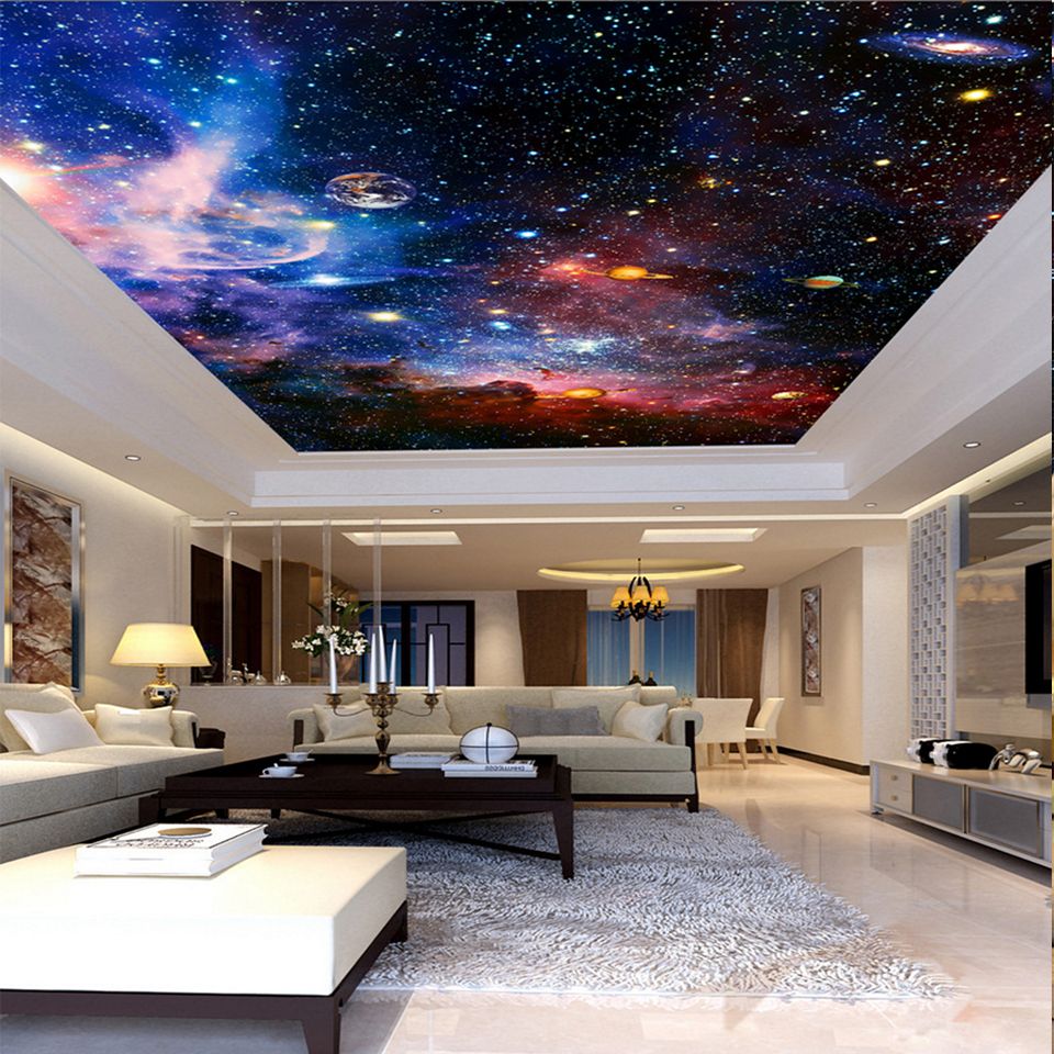 Custom 3d Photo Wall Murals Star Space For Living Room Hotel Lobby