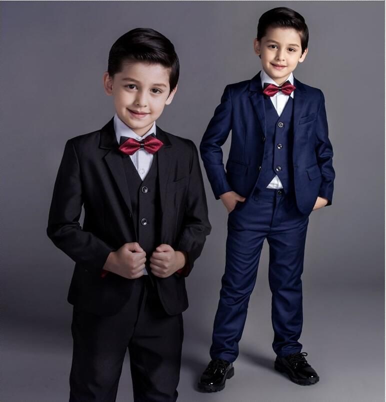 Jungen Smoking Anzug Kinder Anzüge für Hochzeit Prom in Schwarz Party 