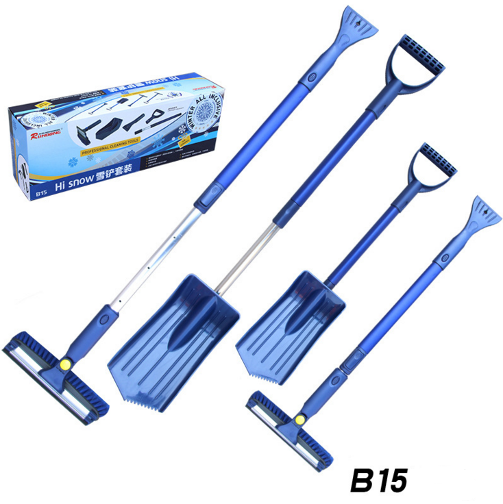 Kit de pala de nieve 3 en 1 para coche plegable con raspador de hielo y cepillo de nieve camping y actividades al aire libre juego de pala de nieve port/átil y de emergencia con guantes para coche