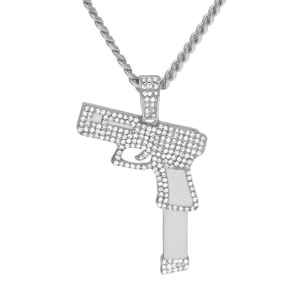 Wholesale New Men Women Rifle Pistol Necklace Iced Out Rhinestone ...