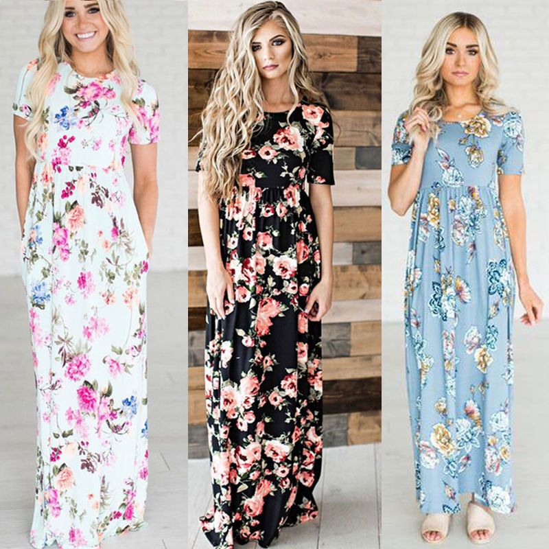 womens maxi boho floral dress