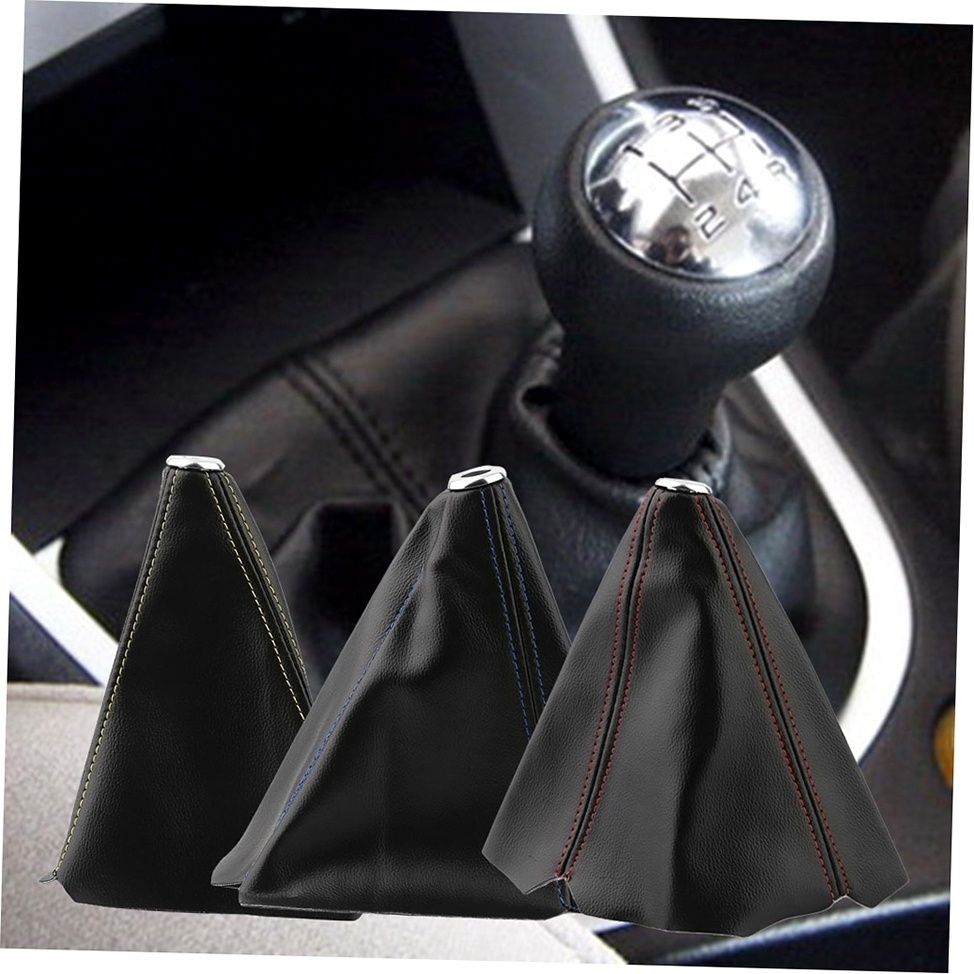 MANUAL GEAR GAITER BLACK LEATHER RED STITCHING