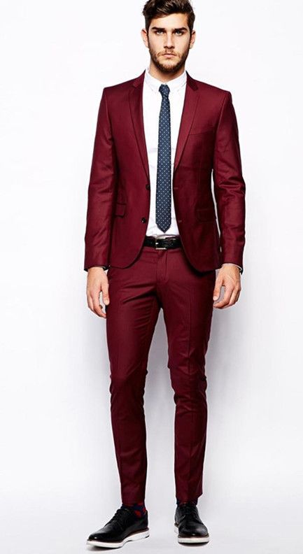 Acheter Costume Homme Personnalisé Coupe Slim Rouge Revers Cranté Hommes Blazers Deux Boutons Business Suit Hommes Costumes De Mariage Groom Meilleur Homme Costume De 55,43 € Du Wonderful_suit | DHgate.Com