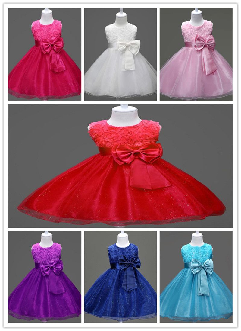 red rose flower girl dresses