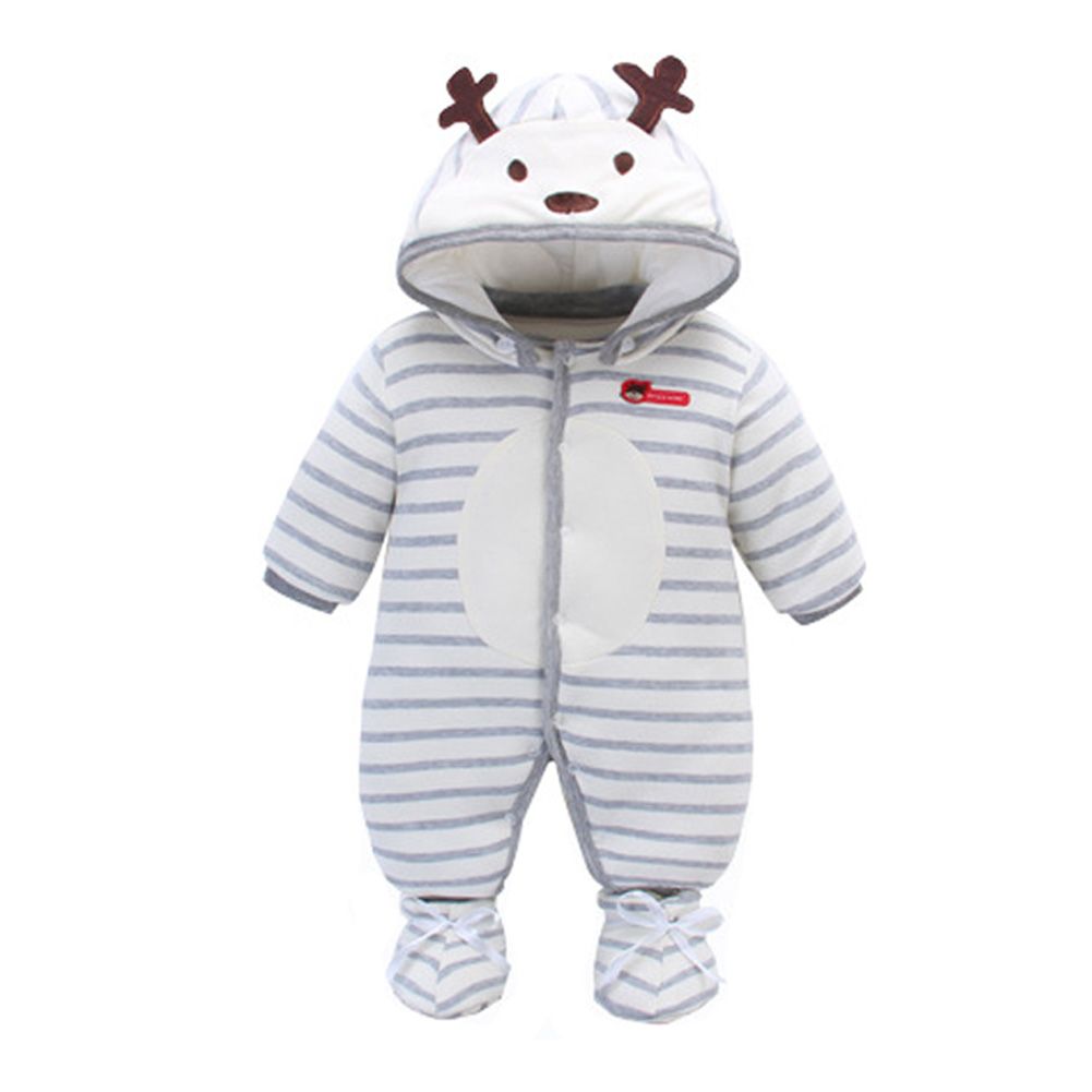 Unisex Baby Boys Girls Long Sleeve Cartoon Animal Footed Romper Jumpsuit Fall Winter