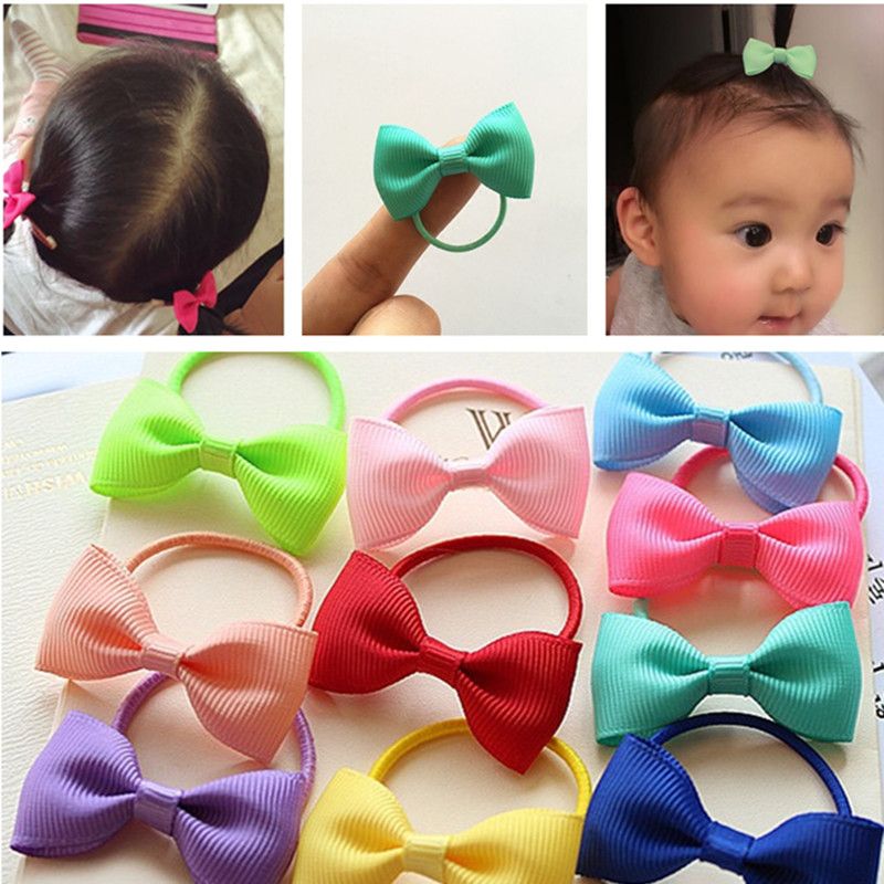 Wholesale Solid Dot Candy Color Elastic Hair Ties Baby Girls