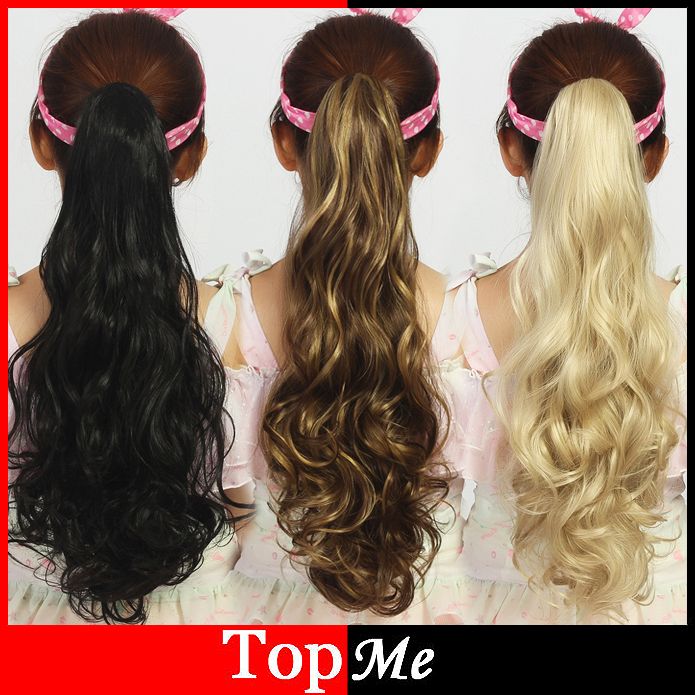 Wholesale Women Ponytails 180g 50cm Long Claw Clip Wavy Hair