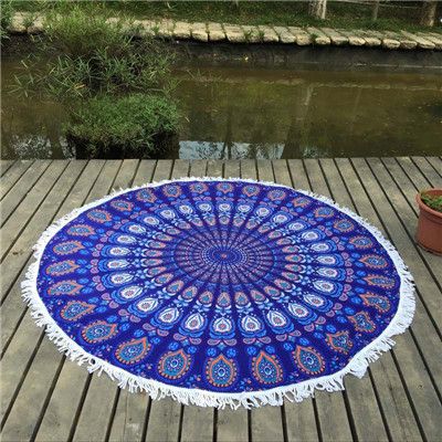 Acheter Serviette De Plage Ronde Avec Glands Serviette En Tissu