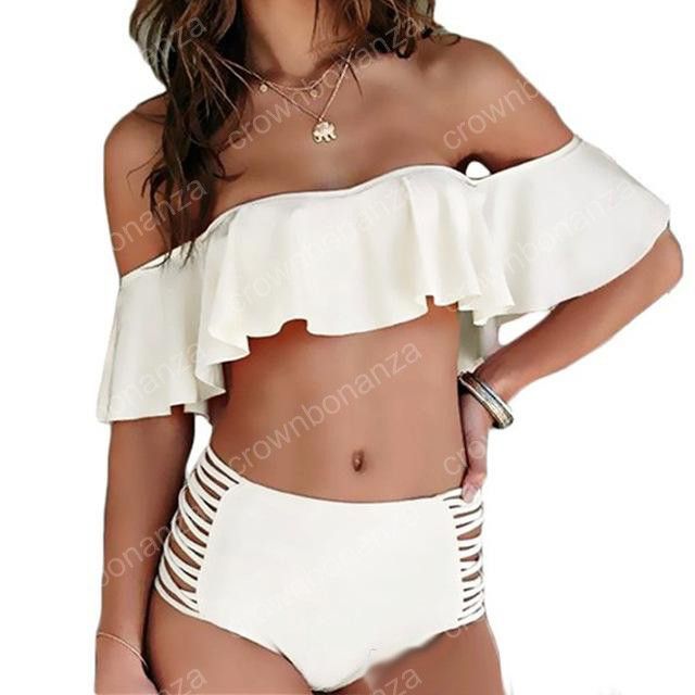 strapless ruffle swimsuit