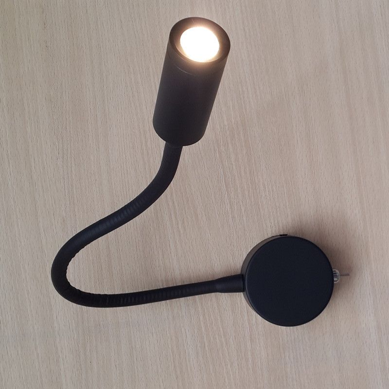 2021 TopocH Flexible Bedside Lamps Matte Black Hard Wired On/Off Switch