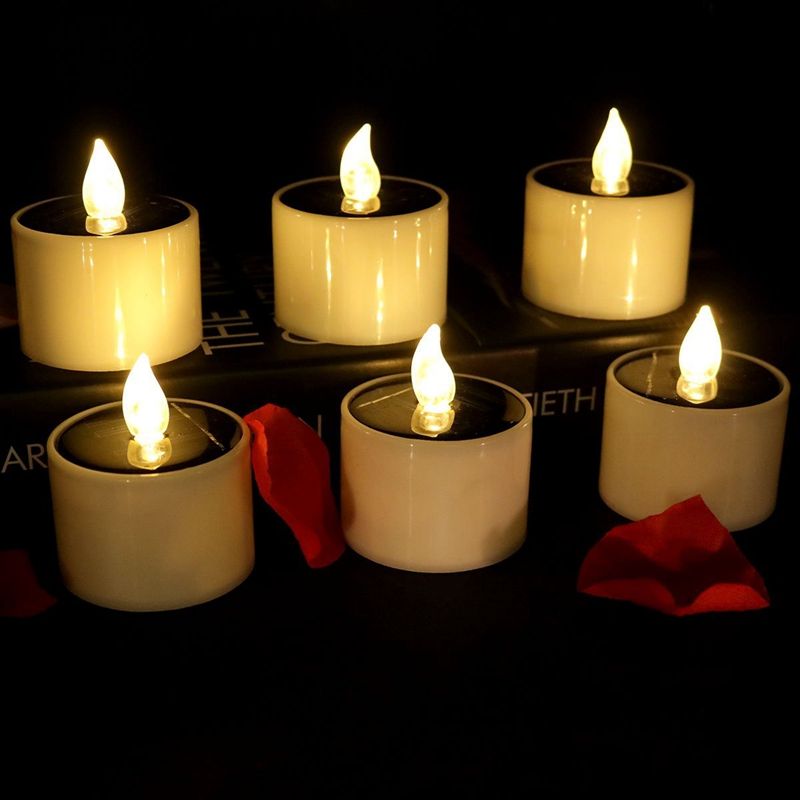2020 Led Solar Candle Light Yellow Flicker Power Led Solar Candle Light Yellow Flicker