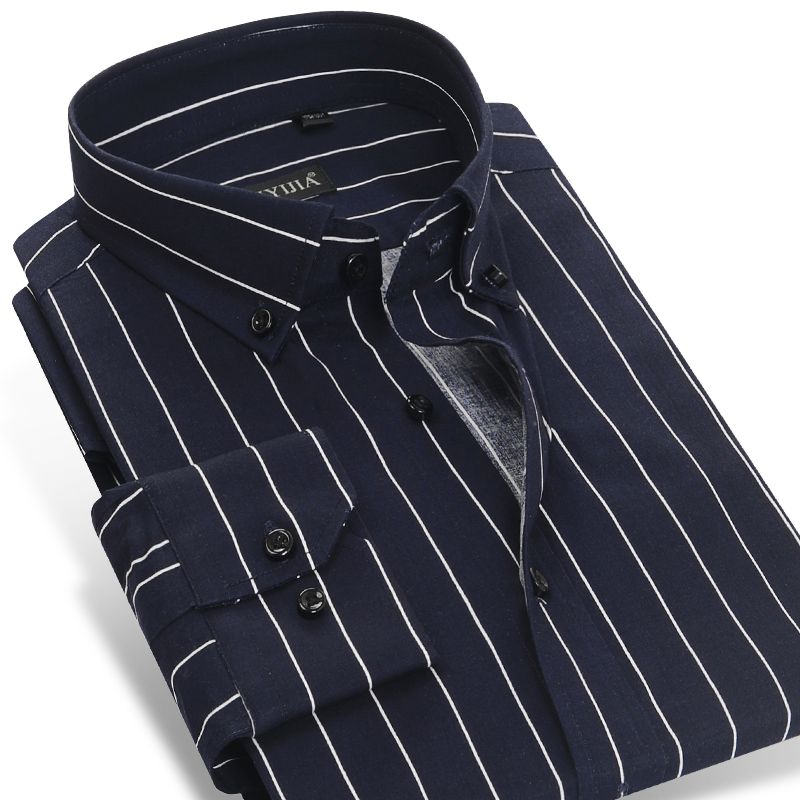 blue and white striped dress shirt mens