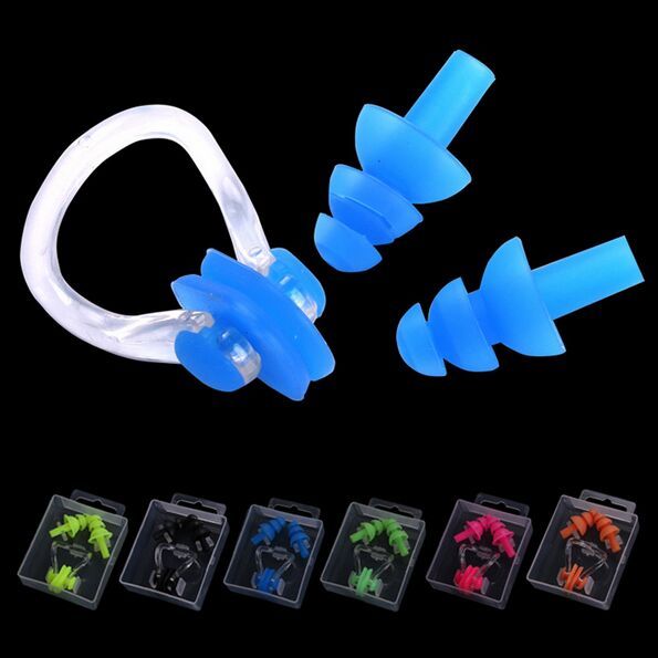 2021 Silicone Ear Plugs Diving Swimming Earplug Nose Clip Waterproof