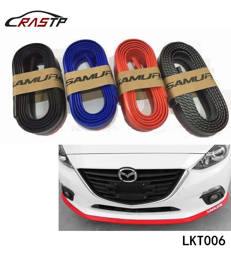 Carbon Fiber Samurai 2.5M Rubber Lip Skirt Protector Car Scratch Resistant Rubber Bumpers Car Front Lip Bumpers Decorate RS-LKT006