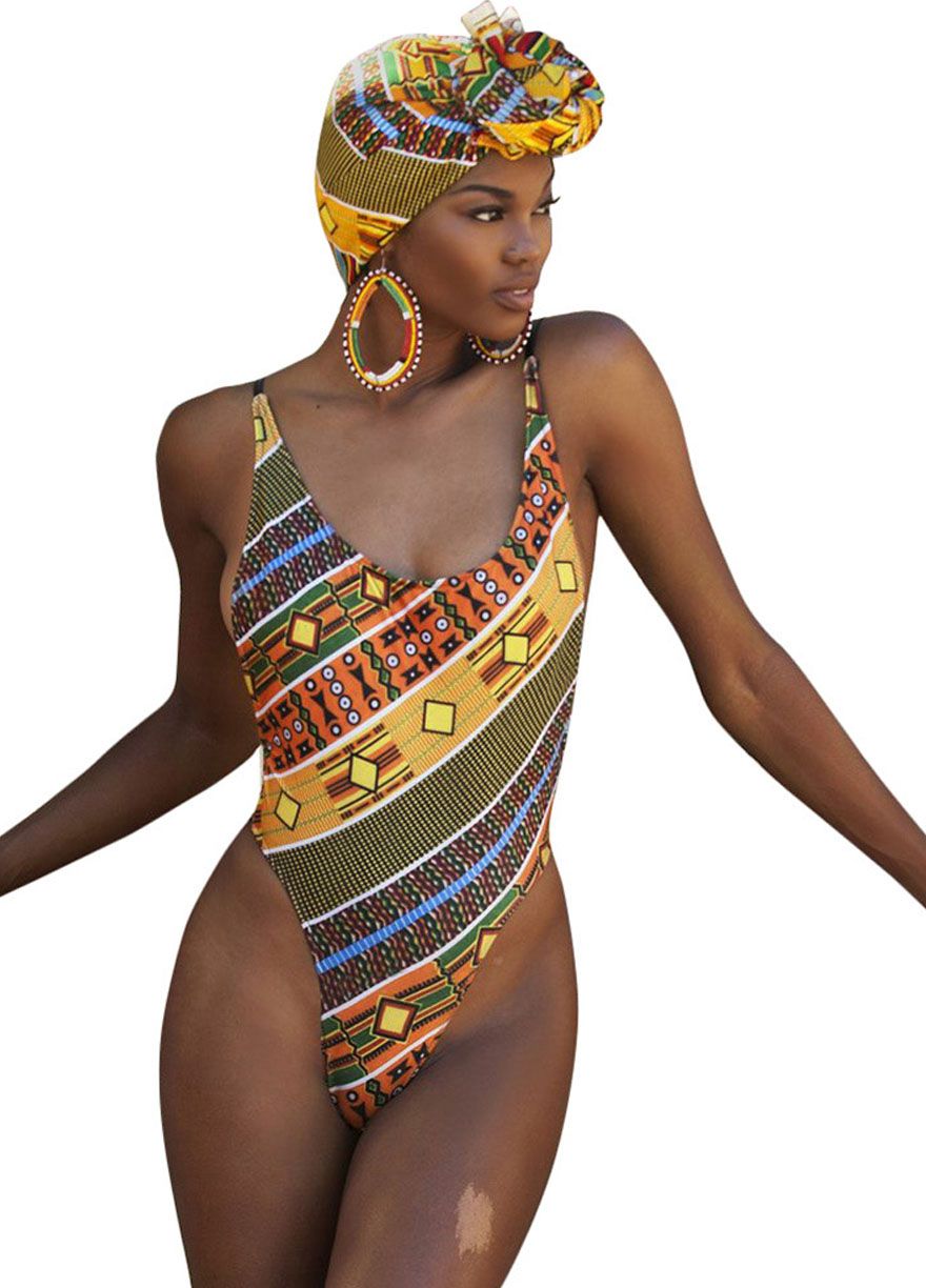 african print swimwear