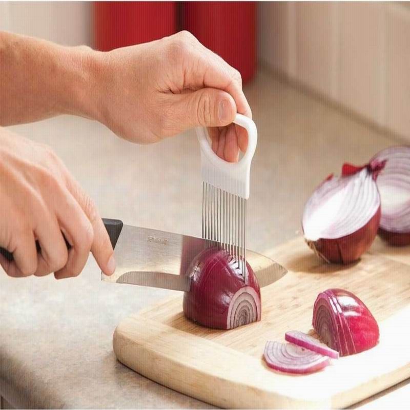 Tomato, Onion, Vegetables - Cutting Aid, Holder, Guide Slicing, Cutter,  Safe Fork 