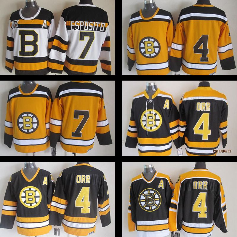2021 Cheap Men Boston Bruins Nhl Jerseys 4 Bobby Orr 1970s Throwback Jersey 7 Phil Esposito