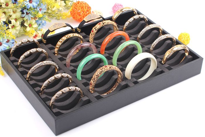 Stylish 40 Grid Bangles Jewelry Display Case Black Box For Resin Bracelet  And Accessories From Super4, $17.08