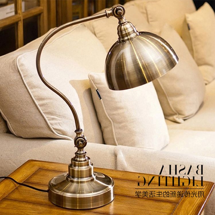 2019 Led Work Lamp Lighting Light Office Desk Lamp European Style Bronze Vintage Table Lamps Reading Study Room Table Light Work From
