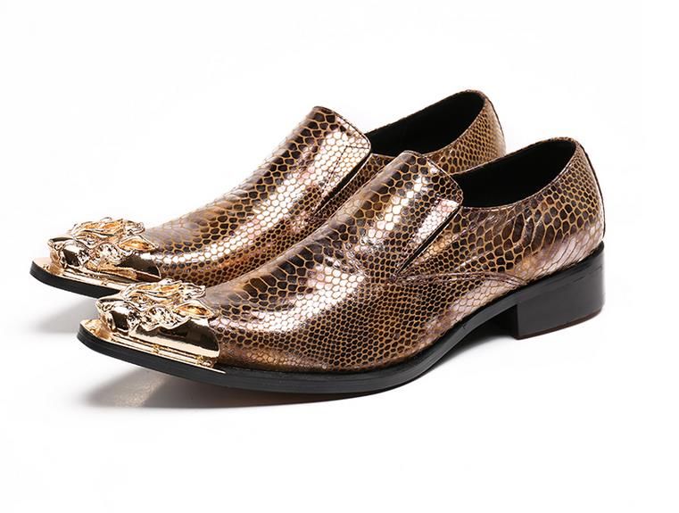 golden colour shoes mens