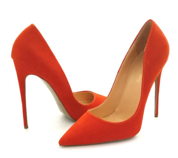 red orange heels