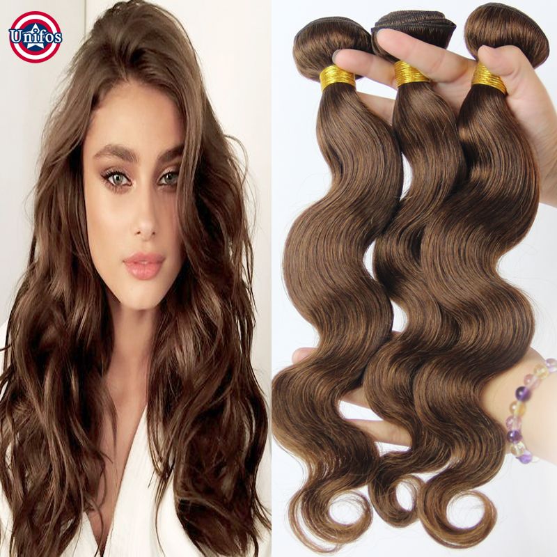 Medium Brown Brazilian Body Wave Hair Weave 4 Chestnut Human Hair