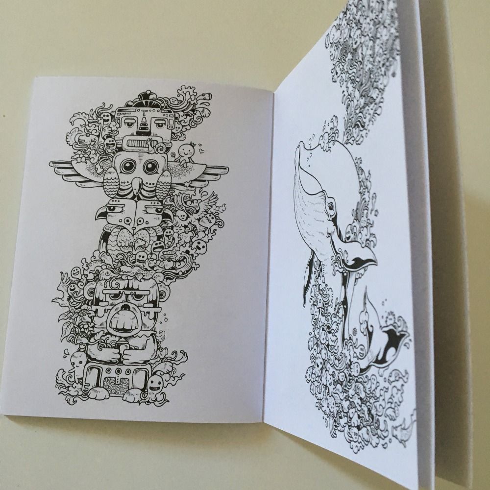 Piccole dimensioni Doodle Invasion libro da colorare per gli dimensioni Doodle Invasion libro da colorare per gli adulti i bambini a sviluppare l intelligenza alleviare lo stress Graffiti pittura libri di disegno