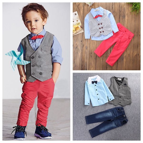 Pants Clothes Set Boys Girls Coat Outfits 2-7T Toddler Baby Kids Cat Print Tops