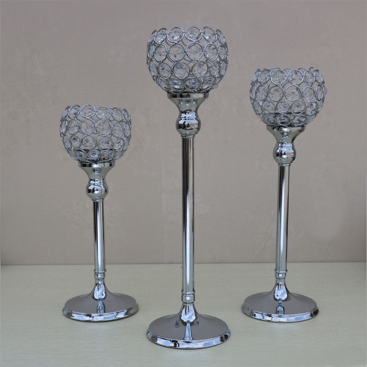chrome candle holders