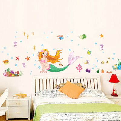 Hot New Sea World The Little Mermaid Removable Wall Sticker Pvc Mural Decal Girls Room Decor Wall Decals Design Wall Decals Designs From Orange326