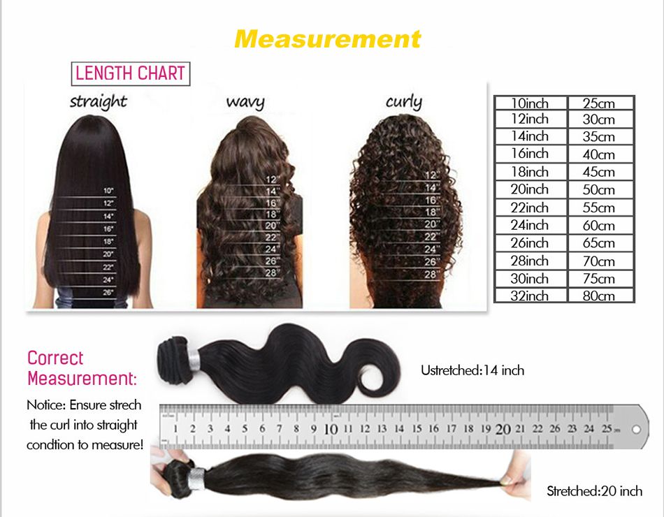 Hair Weave Inches Chart