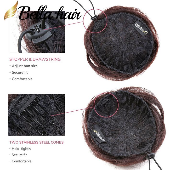 Bellahair 100% Human Hair Bun Extension Donut Chignon Coiffe de cheveux pour les femmes et les hommes instantan￩ment faire de faux chou