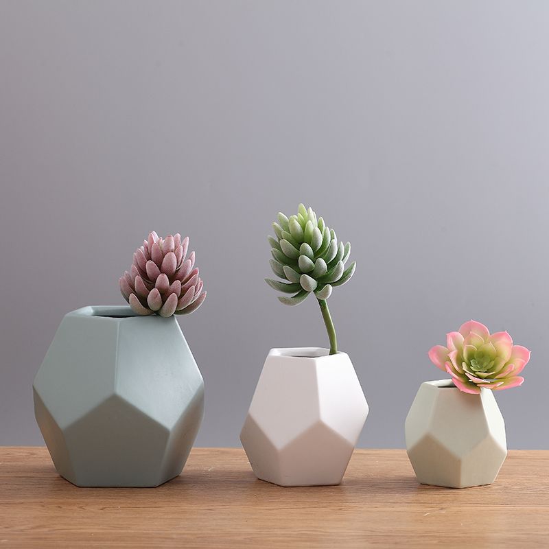 compre espejo macetas de flores planas venta caliente floreros macetas de ceramica jarrones decorativos del banquete de boda macetas decoracion del