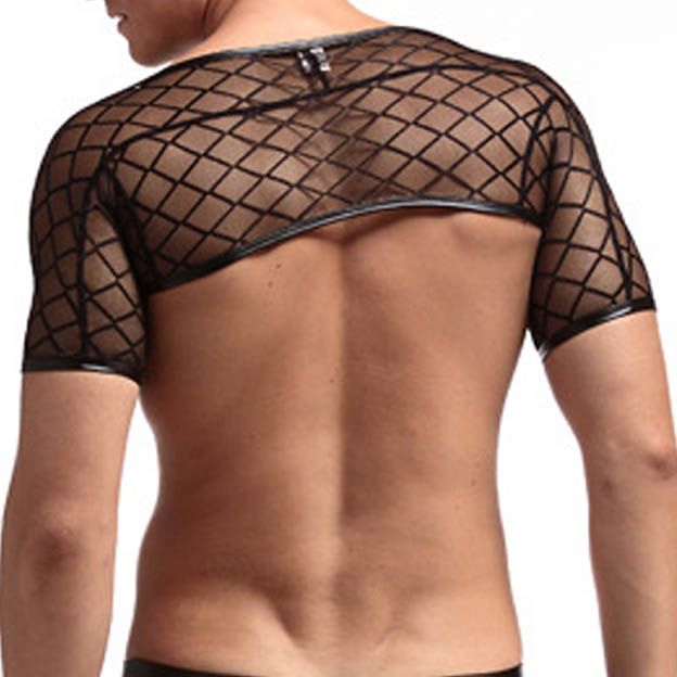 fishnet half top