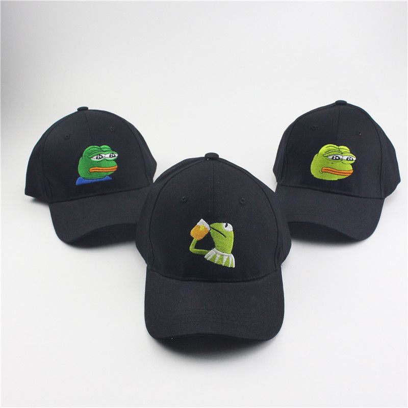 Men Embroidery Sun-Shade Snapback Hip Hop Baseball Cap The Sad Meme Frog Hat Men Embroidery Sun-Shade Snapback Hip Hop Baseball Cap The Sad Meme Frog Hat