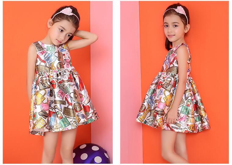 2020 New Fashion Children Girls All Printed Dress Elegant Vogue ...